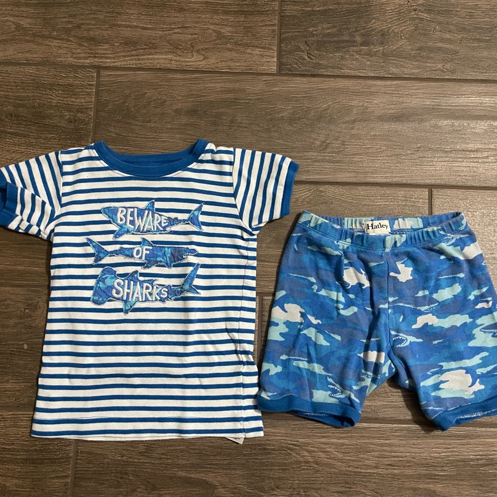 Hatley Shark Camo Organic Cotton Short Pajama Set